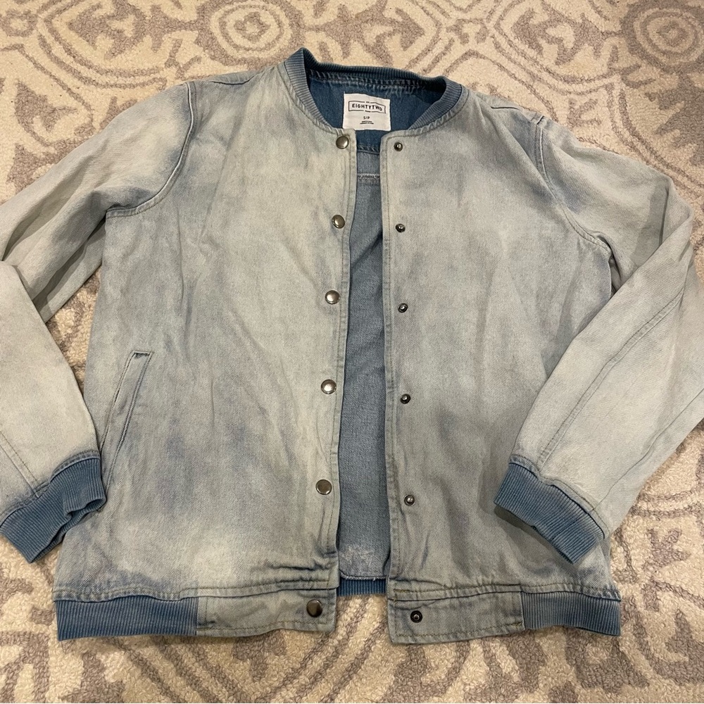Ardene Denim Bomber Jacket - size small - 100% cotton
